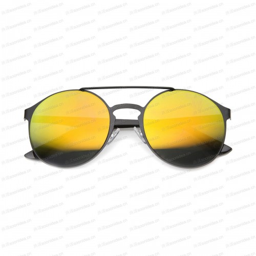 Metal Crossbar Mirror Lens Sunglasses